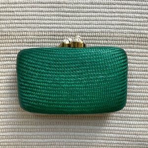 Kayu Green Jen Clutch with White Stones